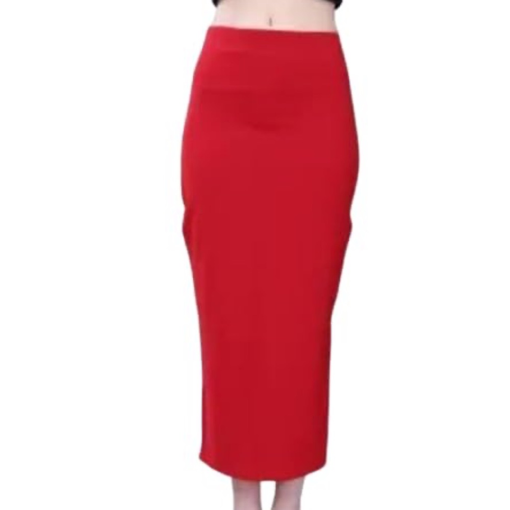 H&M Red Stretch Jersey Pencil Skirt